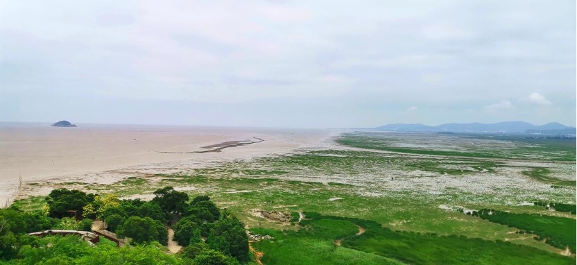 Mountain Niu overlooking Minjiang River Estuary Wetland